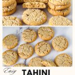 Pinterest image for tahini cookies.