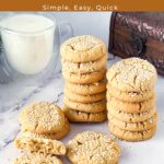 Pinterest image for tahini cookies.