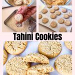 Pinterest image for tahini cookies.