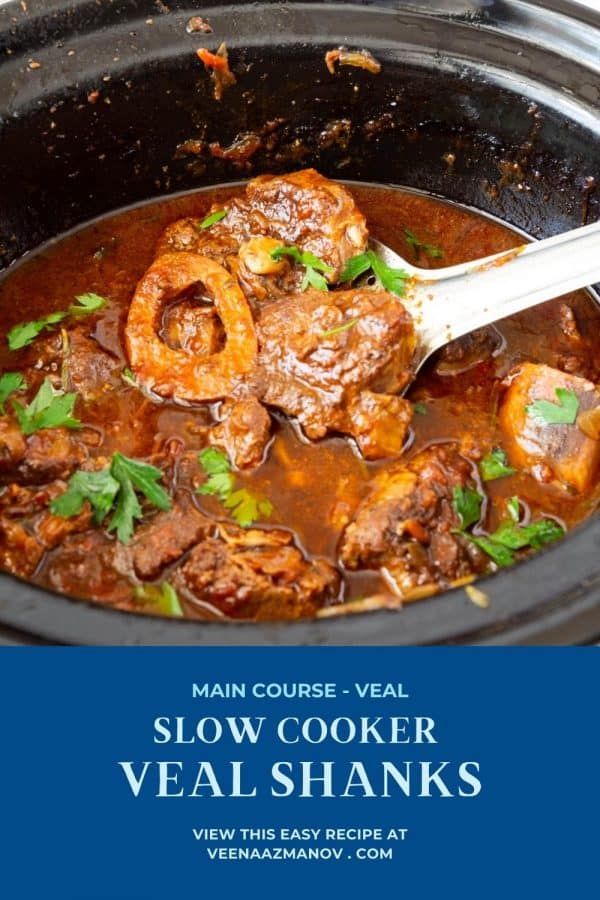 Pinterest image for slow cooked shanks.