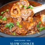 Pinterest image for shanks made in slow cooker .