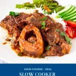 Pinterest image for shanks in slow cooker.