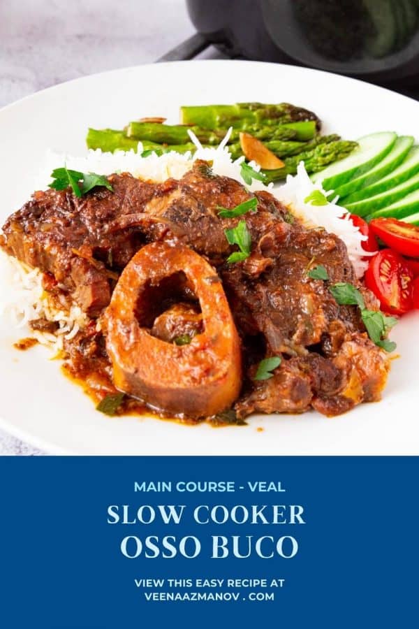Pinterest image for shanks in slow cooker.