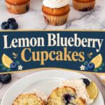 Pinterest image for Lemon Blueberry Cupcakes.
