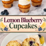 Pinterest image for Lemon Blueberry Cupcakes.