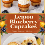 Pinterest image for Lemon Blueberry Cupcakes.