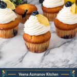 Pinterest image for Lemon Blueberry Cupcakes.