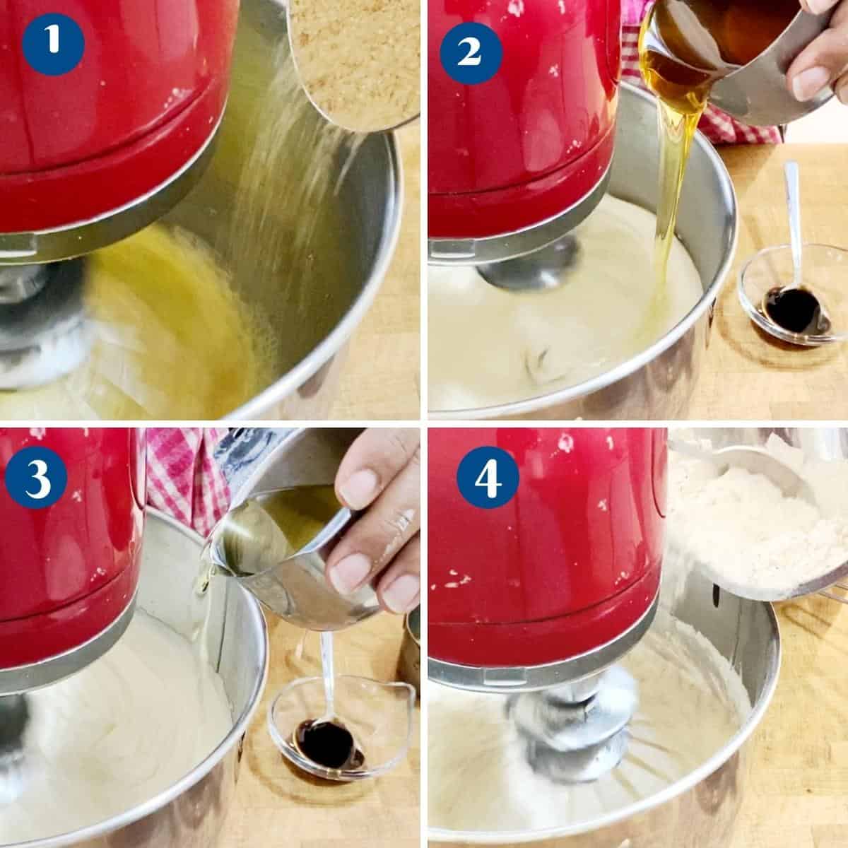 Progress pictures making the cupcake batter.