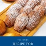 Pinterest image for madeleines recipe.