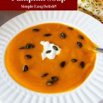 Pinterest image for Roast Pumpkin Soup.