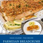 Pinterest image for breadcrumb crusted salmon.