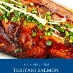 Pinterest image for salmon with teriyaki.