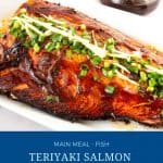 Pinterest image for teriyaki salmon baked.