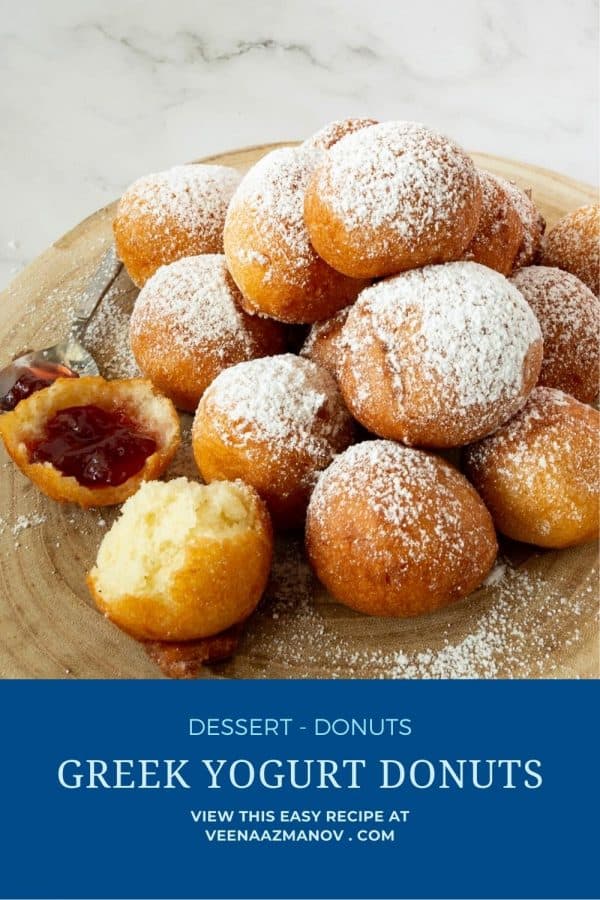 Pinterest image for Donuts with Greek Yogurt.