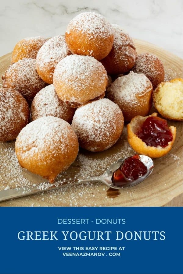 Pinterest image for yogurt donuts.