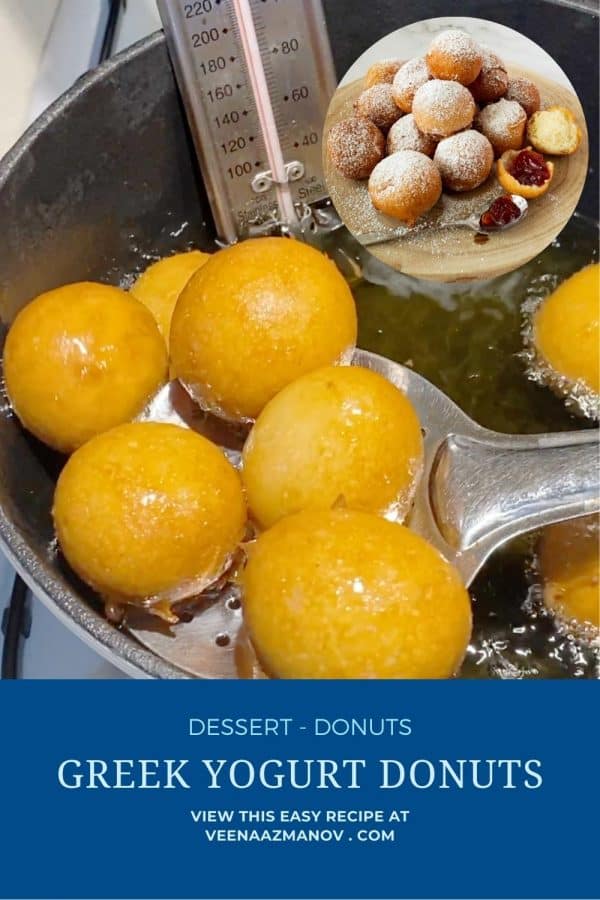Pinterest image for deep fried donuts.