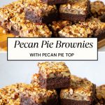Pinterest image for pecan pie brownies.