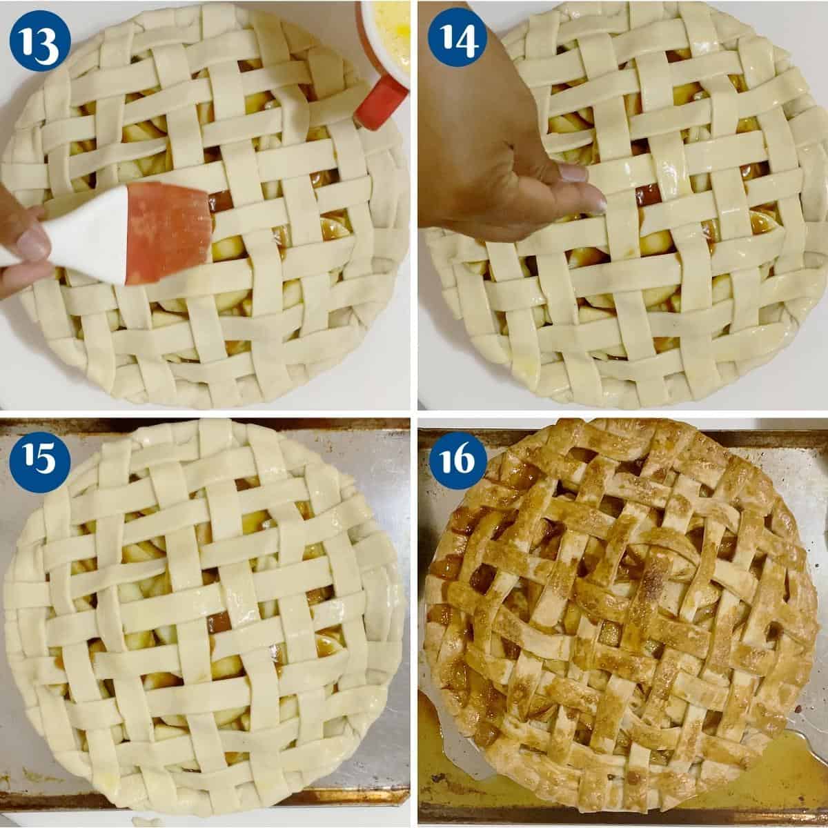 Progress pictures baking the apple pie.