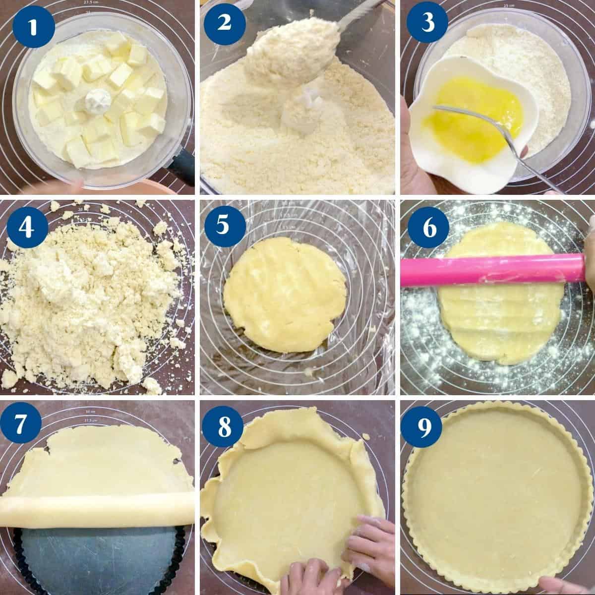 Progress pictures making the pie crust.