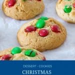 Pinterest image for MM Cookies with Holiday M&Ms.