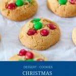 Pinterest image for Christmas MM Cookies.