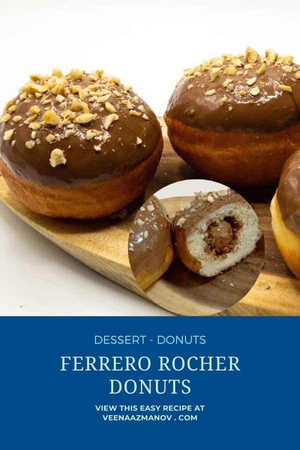 Pinterest image for Ferraro Rocher Donuts.