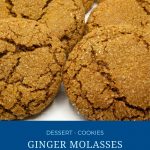 Pinterest image for molasses cookies.