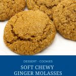 Pinterest image for ginger molasses cookies.