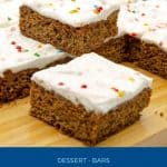 Pinterest image for gingerbread bars.