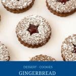Pinterest image for gingerbread sandwich cookies.