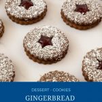 Pinterest image for gingerbread sandwich cookies.