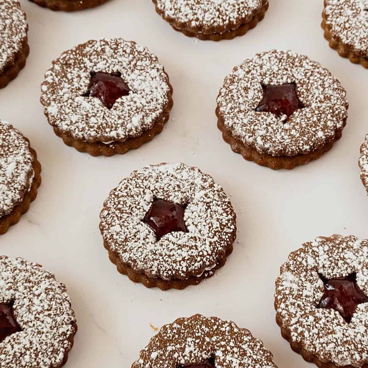 Sandwich gingerbread cookies.