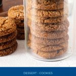 Pinterest image for molasses cookies with ginger.