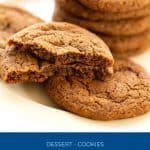 Pinterest image for cookies with soft ginger cookies.
