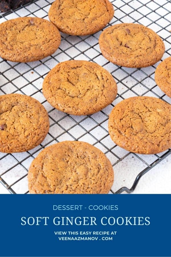 Pinterest image for ginger cookies.