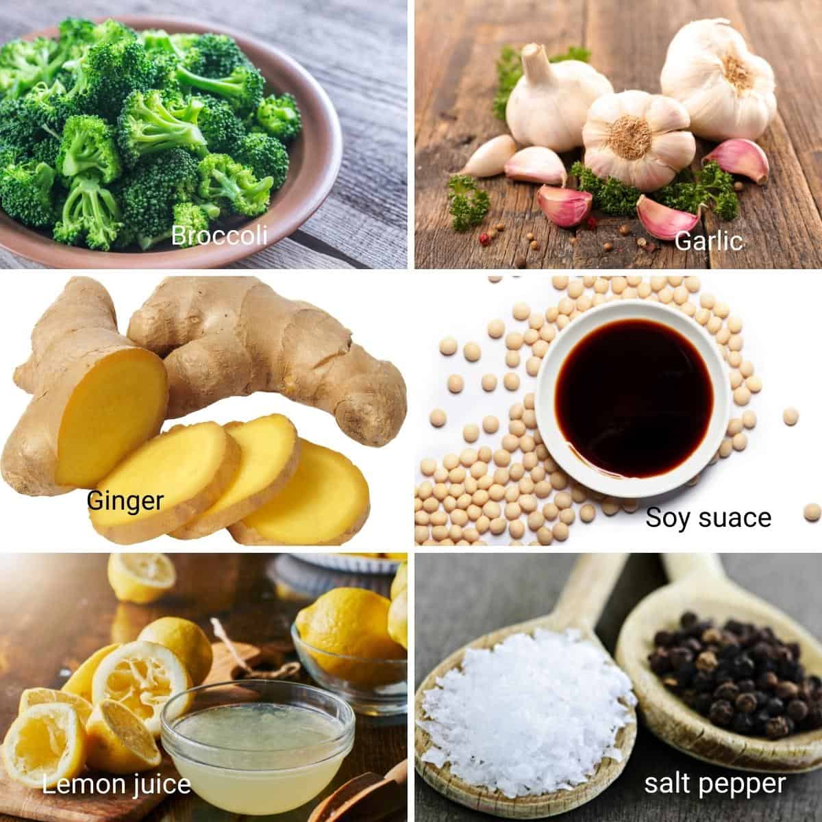 Ingredients for sautéed broccoli..