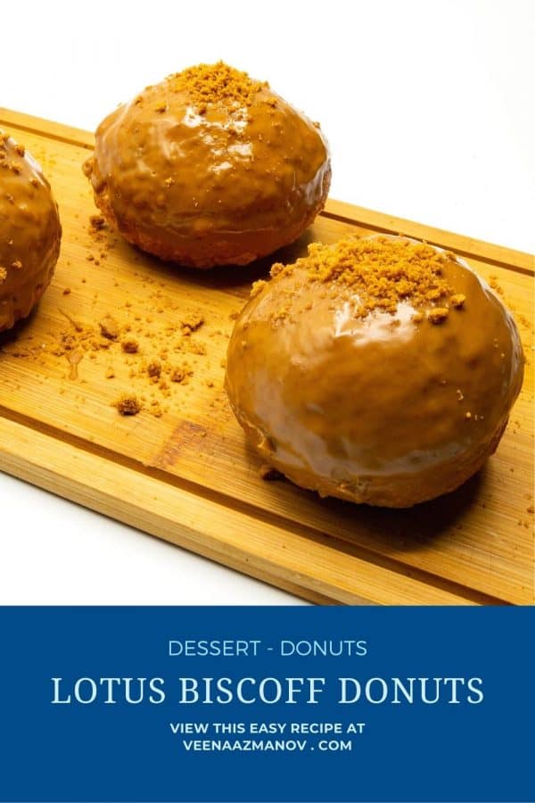 Pinterest image for donuts with biscoff.