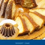 Pinterest image for cake with marzipan recipe.