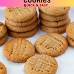 Pinterest Image for Peanut Butter Cookies with Just 3 Ingredients.