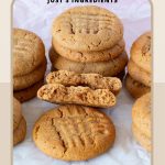 Pinterest Image for Peanut Butter Cookies with Just 3 Ingredients.