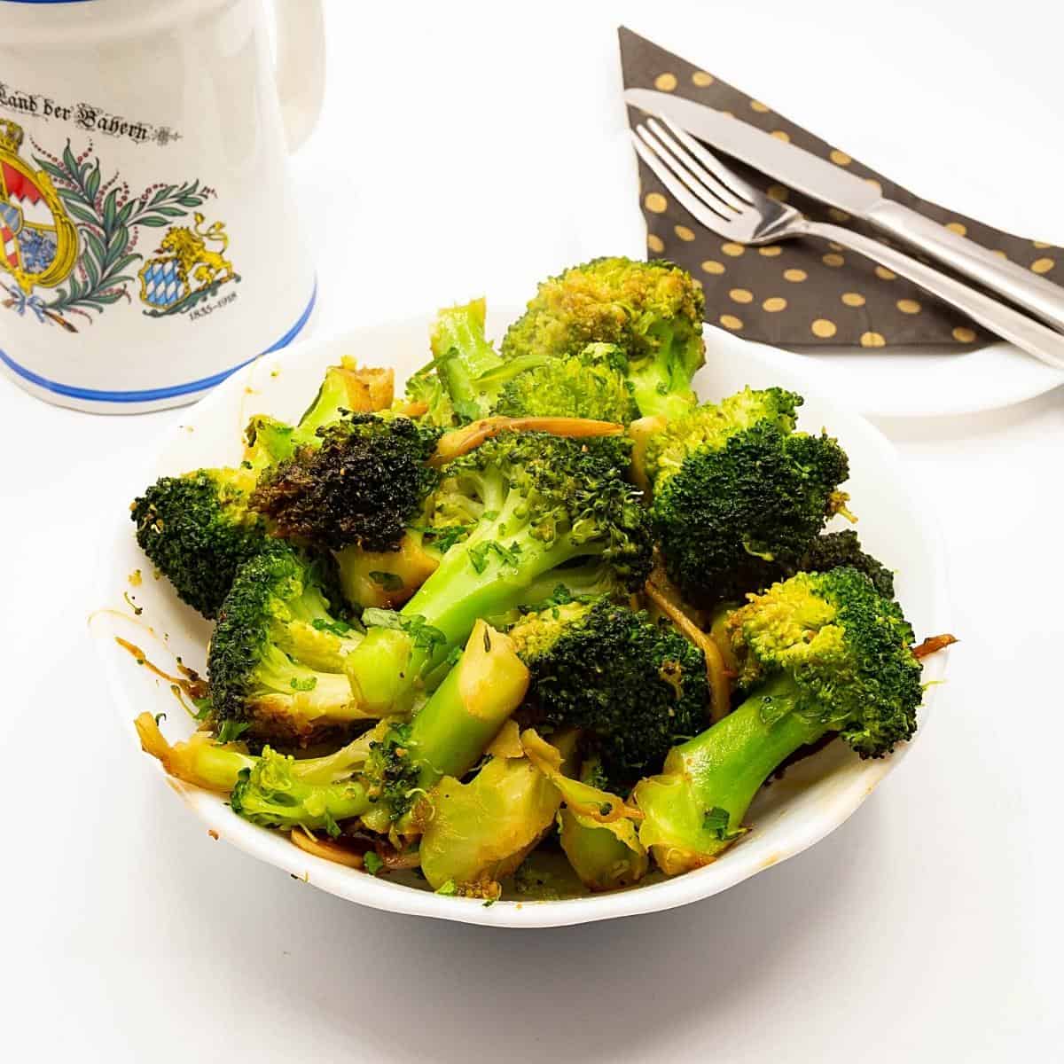 Broccoli saute with ginger and garlic.