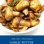 Pinterest image for sautéed mushrooms.