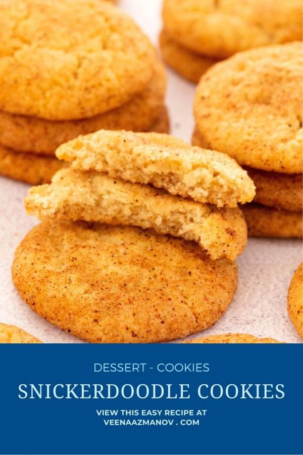 Pinterest image for snickerdoodle cookies.