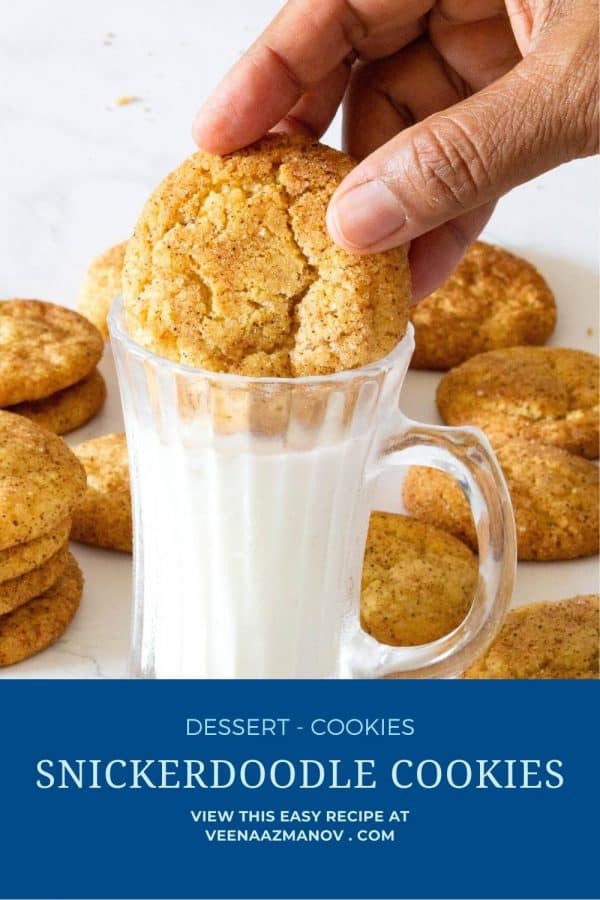 Pinterest image for cookies with cinnamon sugar.
