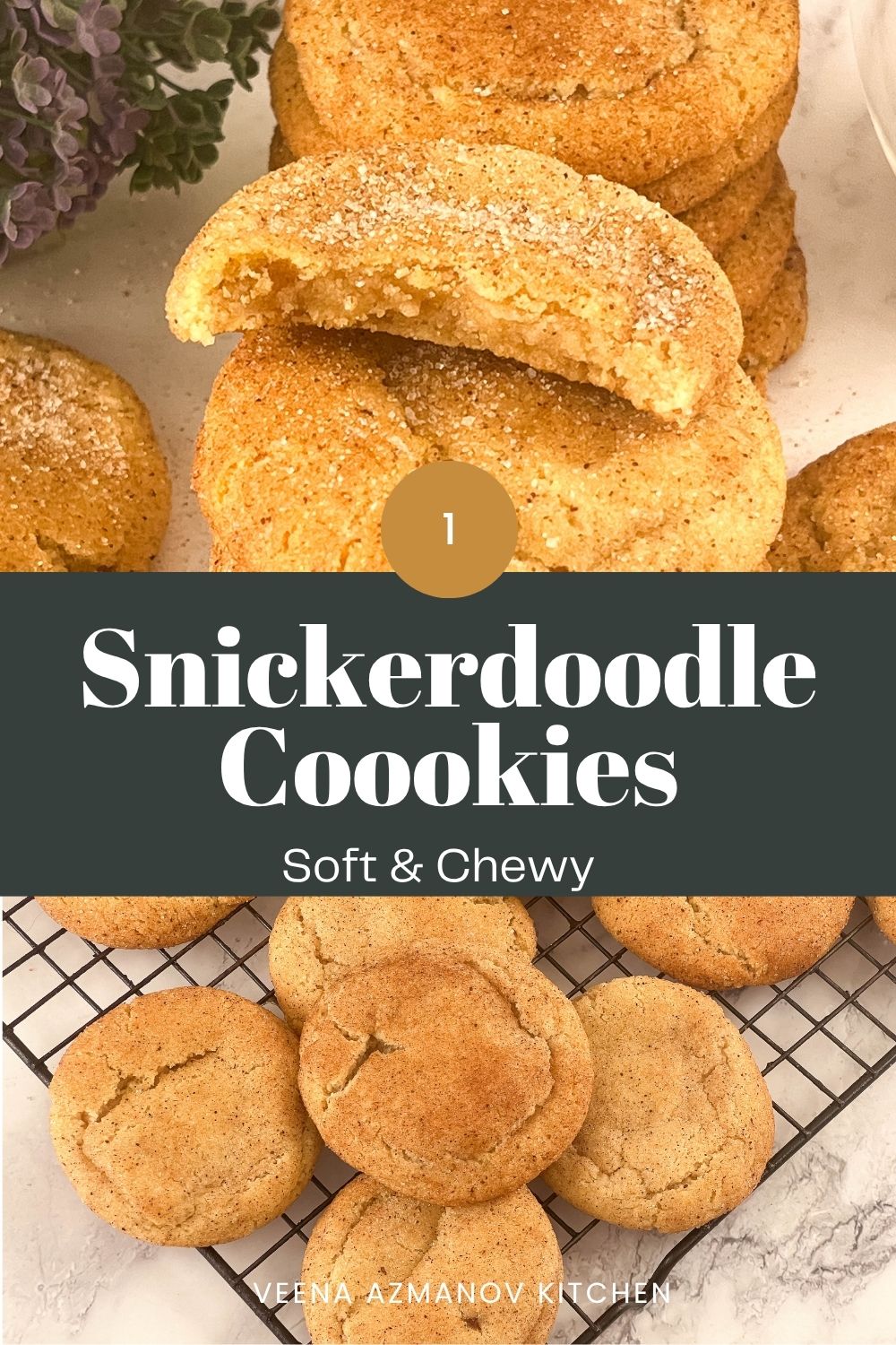 Pinterest image for Snickerdoodle Cookies.