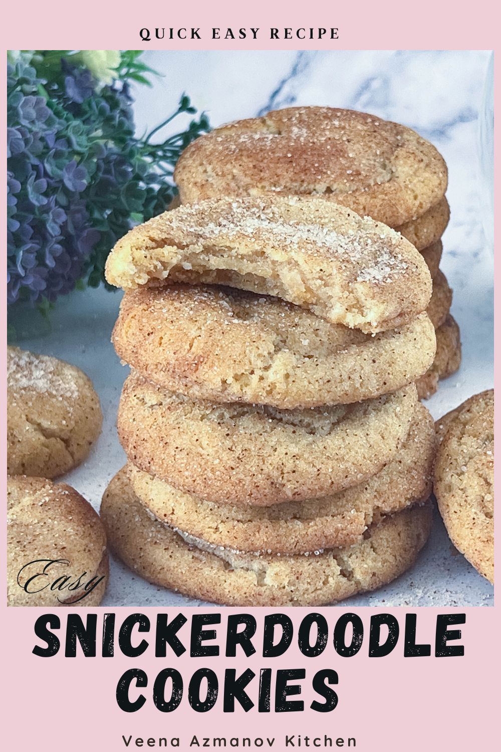 Pinterest image for Snickerdoodle Cookies.