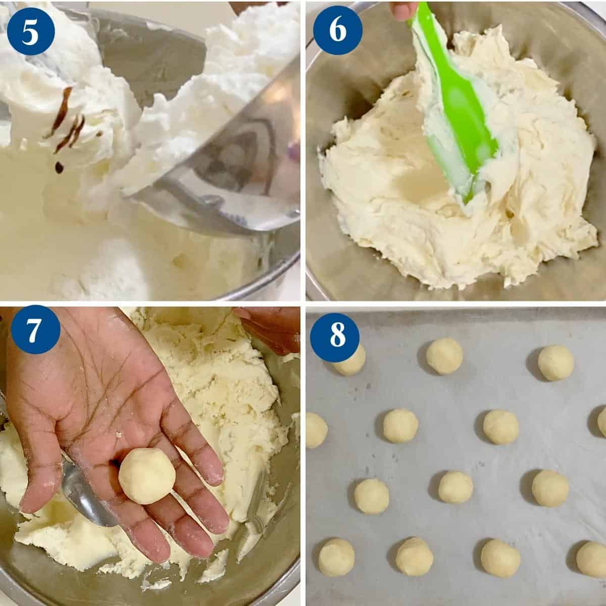 Progress pictures rolling the cookie dough.