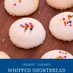 Pinterest image for whipped cookie shortbread.