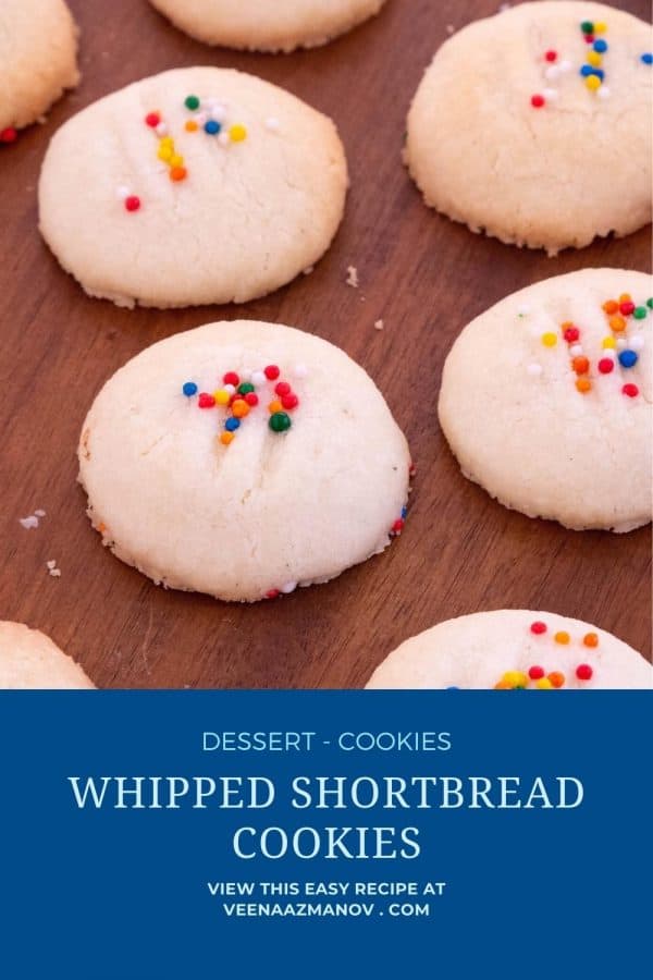 Pinterest image for whipped cookie shortbread.