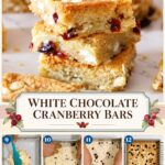 Pinterest image for White Chocolate Cranberry Bars.